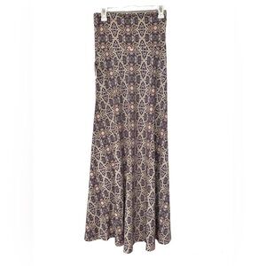 Lularoe Maxi Skirt Purple Cream Print XS